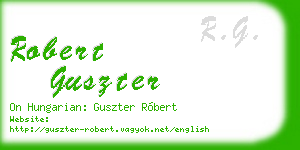 robert guszter business card